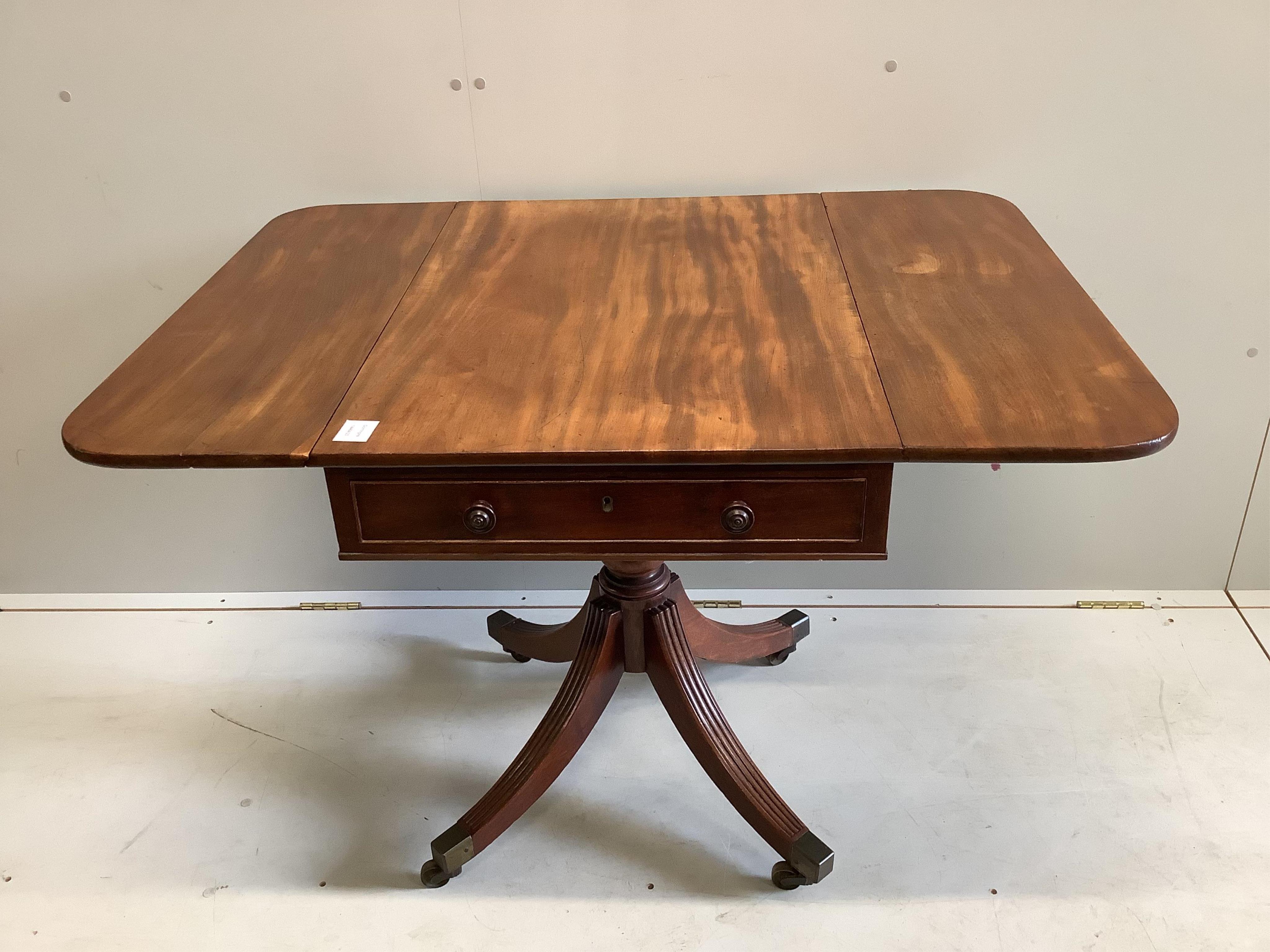 A Regency mahogany Pembroke breakfast table, width 76cm, depth 54cm, height 73cm. Condition - fair